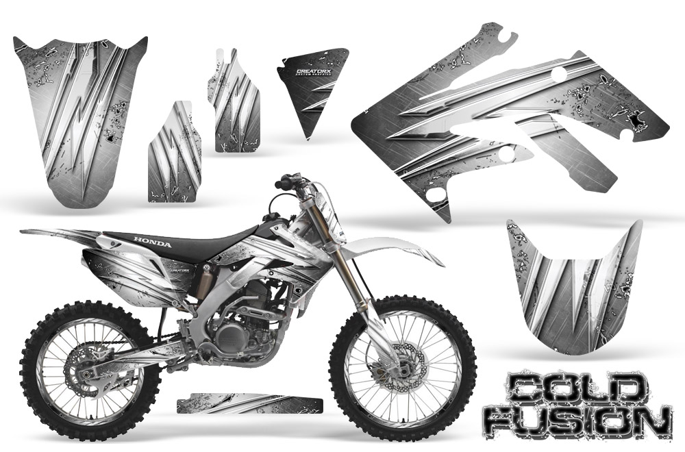 Honda CRF250R 04-09 Graphics Kit Cold Fusion White NP Rims